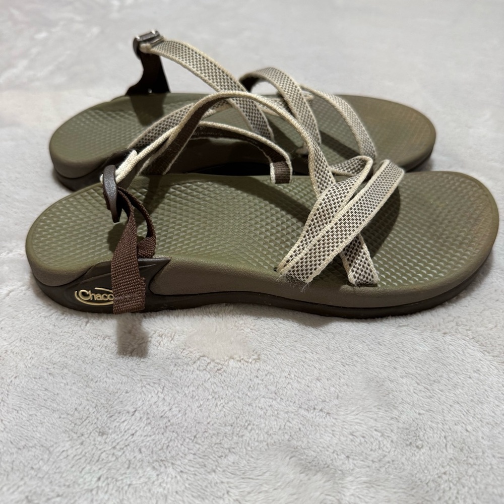 Chaco Women's‎ Size 9 backless Two Ecotread Stitch Brown Sandal Sandals